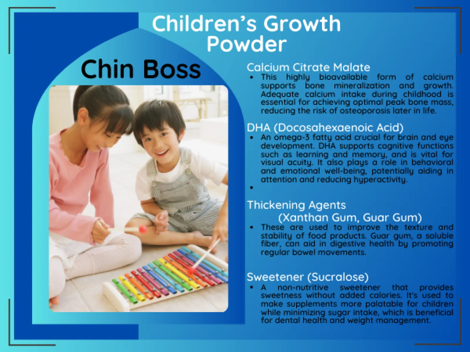Chin Boss Children's Growth Powder 200mg